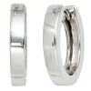 Ohrringe Creolen Creole 15mm 925 Silber rhodiniert flach Ohrschmuck