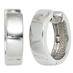 Ohrringe Creolen Creole 17,7mm 925 Silber rhodiniert flach Ohrschmuck