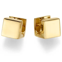 Ohrringe Creolen Cube 9,5x9,5mm 750 Gold Gelbgold glänzend eckig Ohrschmuck