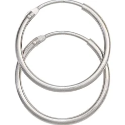 Ohrringe Creolen 20mm aus 585 Gold Weißgold rund dünn Ohrschmuck Damen