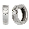 Ohrringe Creolen 13mm mit Diamanten 0.3Ct Brillanten 585 Gold Weißgold