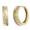 Ohrringe Creolen 15,4mm mit Zirkonia weiß 333 Gold Gelbgold Ohrschmuck