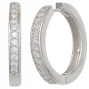 Ohrringe Creolen 20,7mm rund 925 Silber glänzend Zirkonia Klappcreolen