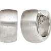 Ohrringe Creolen 13,8mm 925 Silber breit Ohrschmuck Glitzereffekt