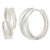 Ohrringe Creolen 17,5mm 925 Silber glänzend teilmatt Ohrschmuck Damen