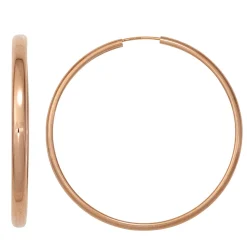 Ohrringe Creolen 49,5mm 925 Silber rotvergoldet dünn rund Ohrschmuck