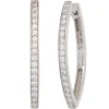 Ohrringe Creolen 37mm spitzoval dünn 925 Silber Zirkonia Ohrschmuck