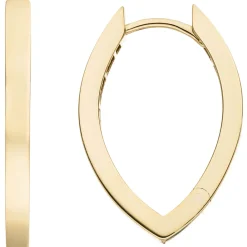 Ohrringe Creolen spitzoval aus 333 Gold Gelbgold 21,4x2,2mm flach glänzend