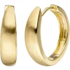Ohrringe Creolen 14,9x4mm aus 333 Gold Gelbgold mattiert Ohrschmuck für Damen