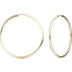 Ohrringe Creolen 38x1,7mm aus 585 Gold Gelbgold rund glänzend schlicht Damen