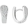 Ohrringe Creolen 14,7x7mm aus 925 Silber rhodiniert mit 44 Zirkonia Ohrschmuck
