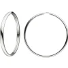 Ohrringe Creolen 48,3x3,9mm aus 925 Silber rund & innen flach schlicht glänzend