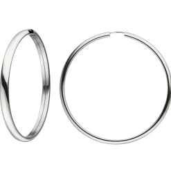 Ohrringe Creolen 48,3x3,9mm aus 925 Silber rund & innen flach schlicht glänzend