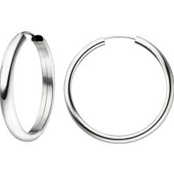 Ohrringe Creolen 30,3x3,8mm aus 925 Silber rund & innen flach schlicht glänzend