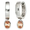 Ohrringe Creolen 5,3x20,8mm Creole mit Zirkonia oval orange champagne 925 Silber