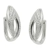 Ohrringe Creolen 26x11mm mit Zirkonia 925 Silber rhodiniert Ohrschmuck