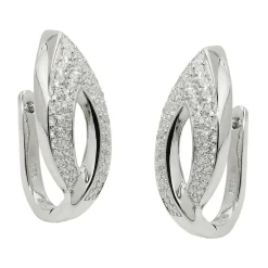 Ohrringe Creolen 26x11mm mit Zirkonia 925 Silber rhodiniert Ohrschmuck