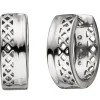 Ohrringe Creolen 15,6x5,1mm mit 10 Zirkonia weiß 925 Silber vergoldet bicolor