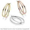 Ohrringe Creolen 35x1,5mm Ohrschmuck aus 585 Gold Weißgold oval
