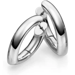 Ohrringe Creolen 28x6mm Ohrschmuck aus 750 Gold Weißgold spitzoval glänzend