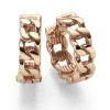 Ohrringe Creolen 14,5x4,5mm Panzerkette-Muster Ohrschmuck aus 585 Gold Rotgold