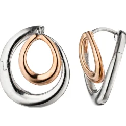Ohrringe Creolen 17,5x15,9mm 925 Silber teilvergoldet bicolor Ohrschmuck Damen