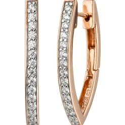 Ohrringe Creolen 2,7x24,9mm spitzoval mit Zirkonia 925 Silber rotgold vergoldet