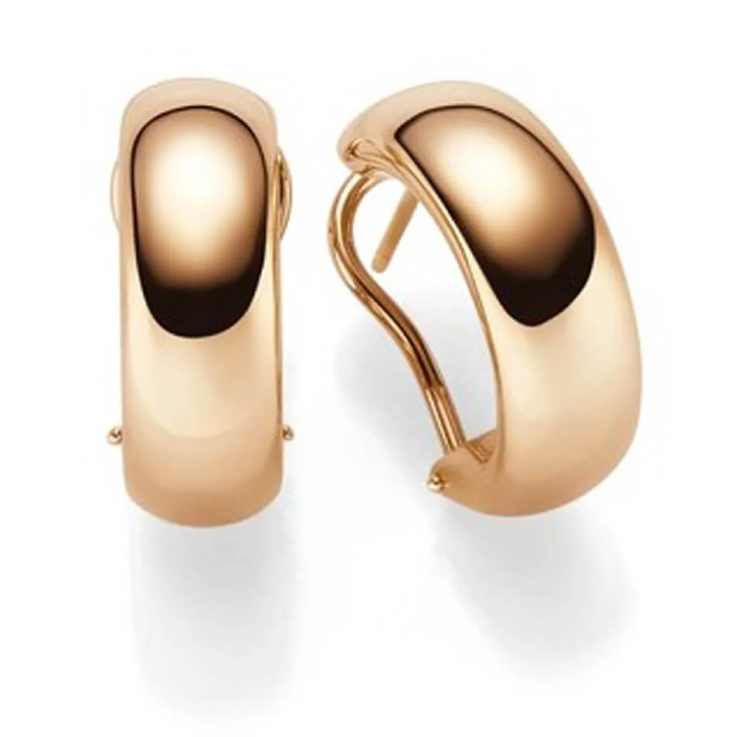 Ohrringe Halbcreolen Ohrschmuck 21,5x7,5mm 585 Gold Rotgold schlicht glänzend