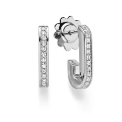 Ohrringe Halb-Creolen 17x3mm 750 Gold Weißgold Diamant-Brillanten 0,27 ct. TW-SI