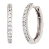 Ohrringe 16,4mm Creolen mit 22 Diamanten 0.33Ct 585 Gold Weißgold