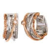 Ohrringe 14,9mm Creolen mit 52 Diamanten 0.24Ct 585 Gold weiß/rot