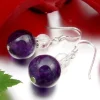 Ohrringe Ohrhänger aus Amethyst & Bergkristall, 925 Silber