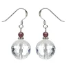 Ohrringe Ohrhänger aus Bergkristall & Granat, 925 Silber, Damen