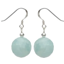 Ohrringe Ohrhänger aus echtem Amazonit & 925er Silber, Ø14mm