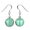 Ohrringe Ohrhänger aus echtem Fluorit & 925 Silber, Ø14mm, grün, Damen
