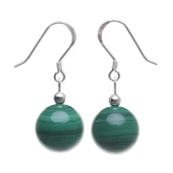 Ohrringe Ohrhänger aus echtem Malachit grün & 925 Silber, Ohrschmuck