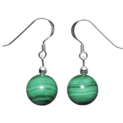 Ohrringe Ohrhänger aus echtem Malachit grün & 925 Silber, Ohrschmuck