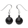 Ohrringe Ohrhänger aus echtem Onyx & 925er Silber, 12mm, schwarz