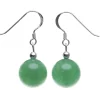 Ohrringe Ohrhänger aus Jade Kugel grün & 925 Silber Ohrschmuck Ohrhaken