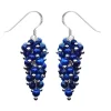 Ohrringe Ohrhänger aus Lapis-Lazuli & 925 Silber blau Trauben Ohrschmuck für Damen