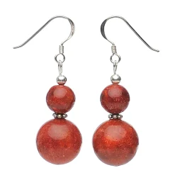 Ohrringe Ohrhänger aus Schaumkoralle & 925 Silber, Korallenohrringe