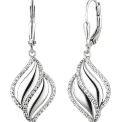 Ohrringe Ohrhänger aus 925 Silber mit 86 Zirkonia Boutons Ohrschmuck 36,9x13,1mm