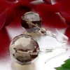 Ohrringe Ohrhänger Rauchquarz Kugel zart-braun facettiert 925 Silber Ohrschmuck