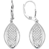 Ohrringe Ohrhänger spitzoval 36,8x11,4mm 925 Silber rhodiniert mit 78 Zirkonia