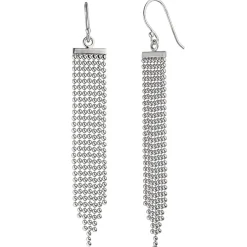 Ohrringe Ohrhänger 10,5x75,2mm aus Kugel-Ketten 7-reihig 925 Silber beweglich