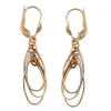 Ohrringe Ohrhänger 43x8mm mit Brisur jeweils 3 Ovale 375 Gold Gelbgold Rotgold