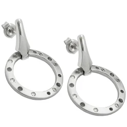 Ohrringe Ohrhänger 30x20mm mit Zirkonia 925 Silber Damen Silberohrstecker