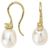 Ohrringe Ohrhänger 7,9x21,6mm Süßwasser Perlen 333 Gold Gelbgold Damen
