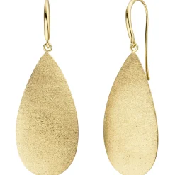 Ohrringe Ohrhänger 19,6x55,4mm Tropfen Tropfenform 925 Silber vergoldet mattiert