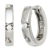 Ohrringe Ohrschmuck Creolen 12,2mm 925 Silber rhodiniert Zirkonia weiß
